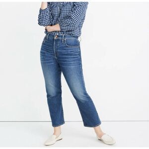 madewell kick out crop jeans high waisted straight leg bootcut cropped denim 24